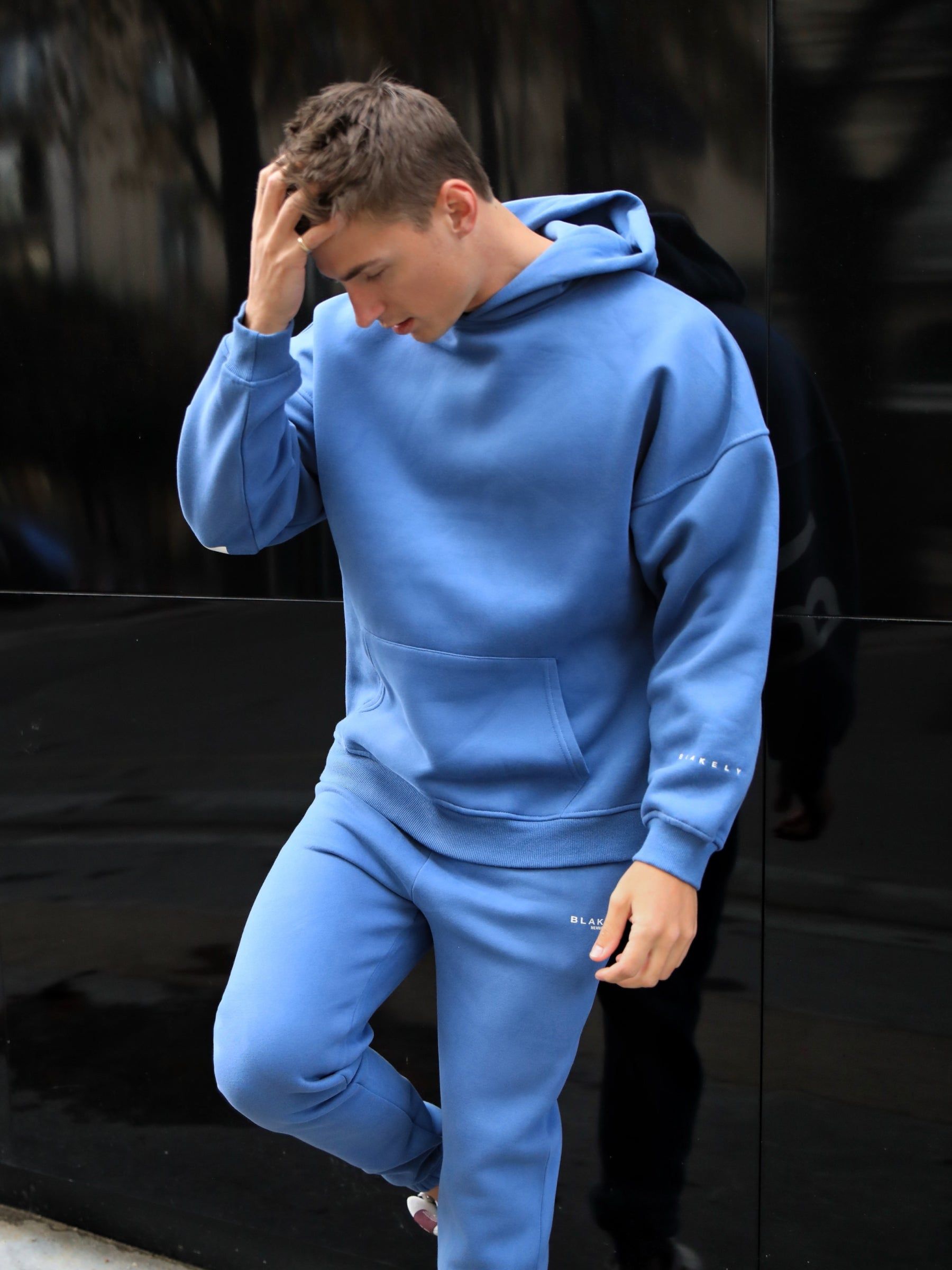 Members Idris Oversized Hoodie - Mid Blue sold by Blakely product image thumbnail 2