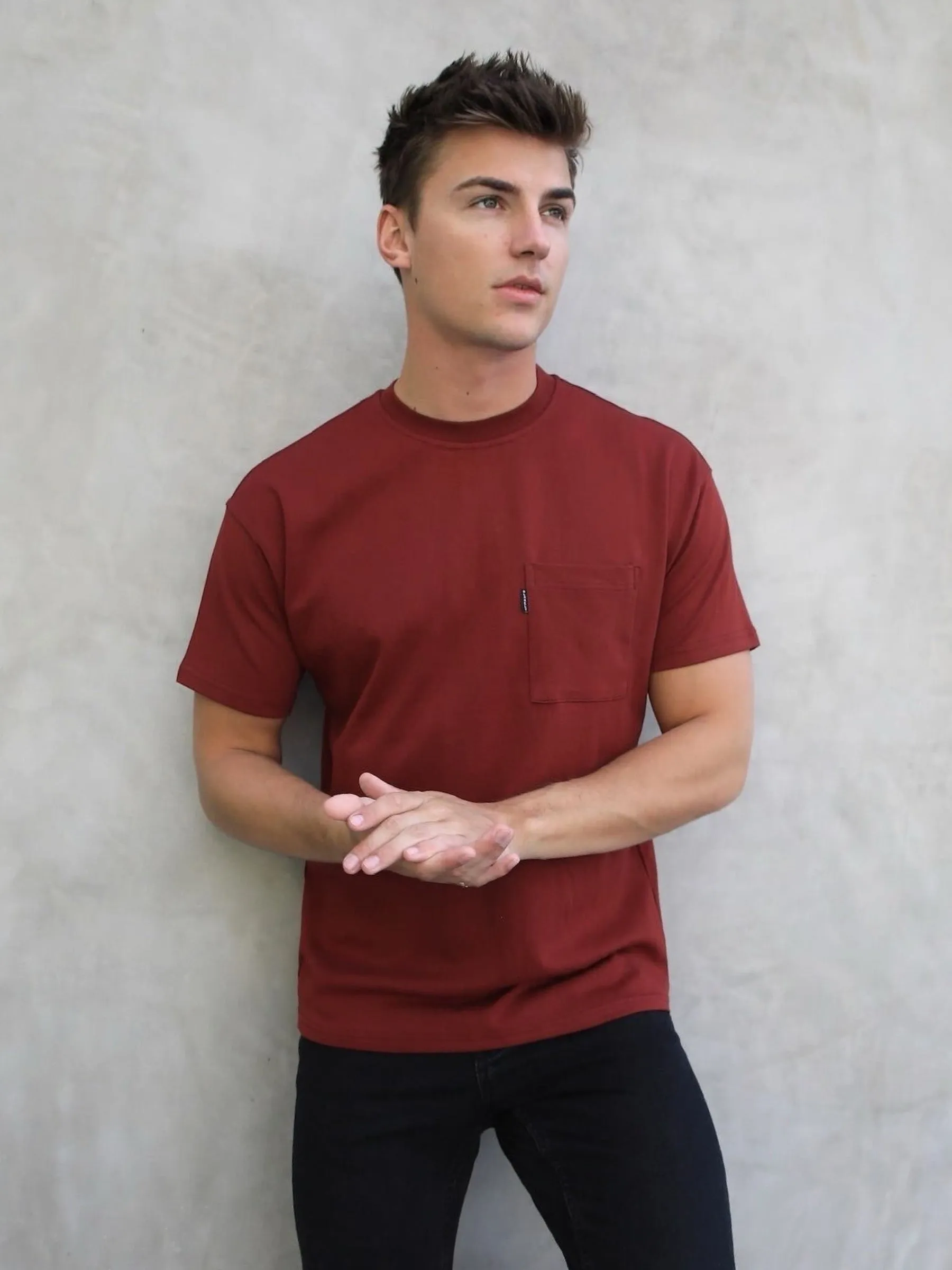 Relaxed Pocket T-Shirt - Burgundy sold by Blakely