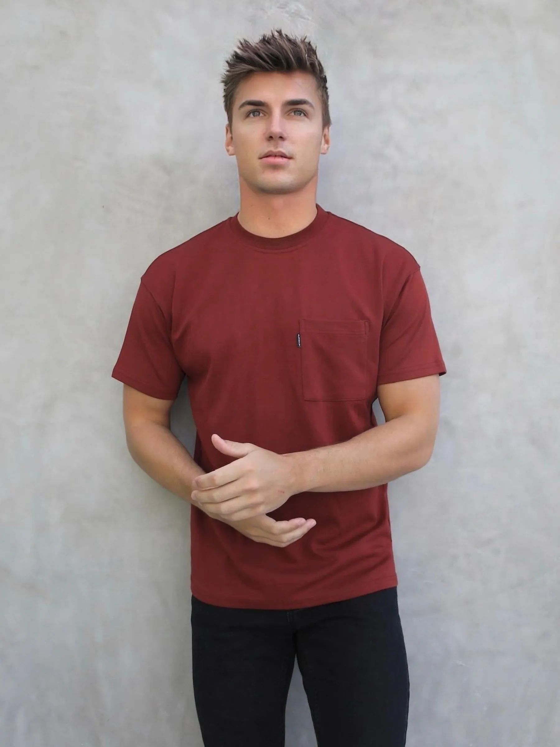 Relaxed Pocket T-Shirt - Burgundy sold by Blakely product image thumbnail 4