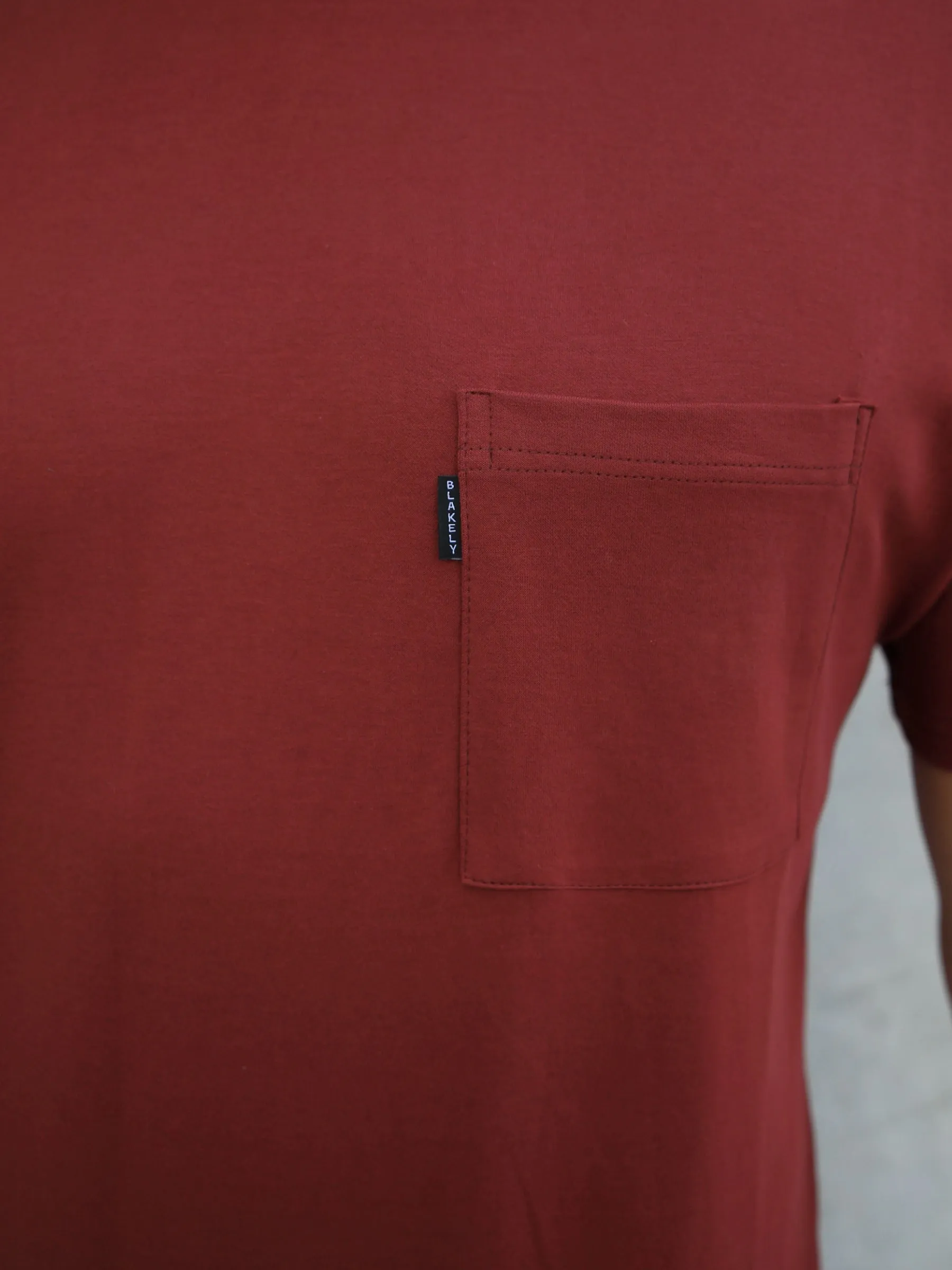 Relaxed Pocket T-Shirt - Burgundy sold by Blakely product image thumbnail 3