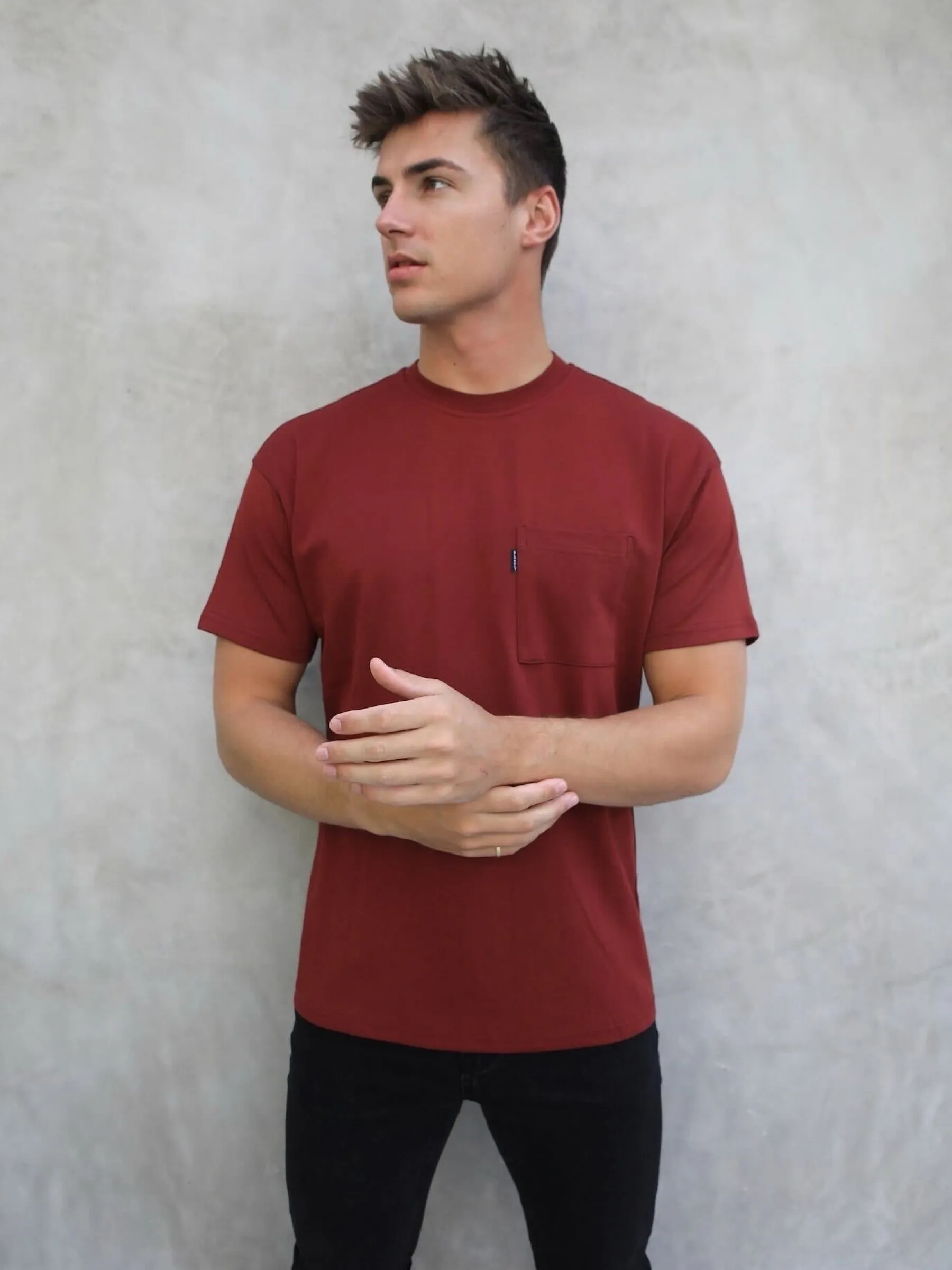 Relaxed Pocket T-Shirt - Burgundy sold by Blakely product image thumbnail 5