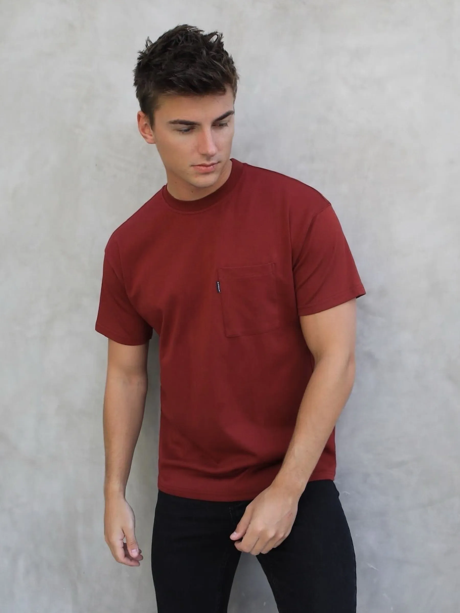 Relaxed Pocket T-Shirt - Burgundy sold by Blakely product image thumbnail 2