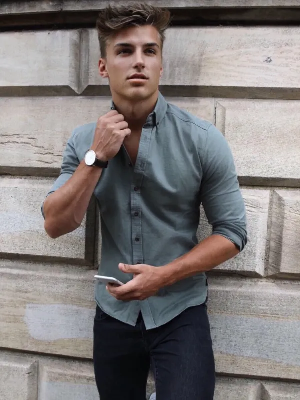 Anderson Long Sleeve Shirt - Safari Green sold by Blakely