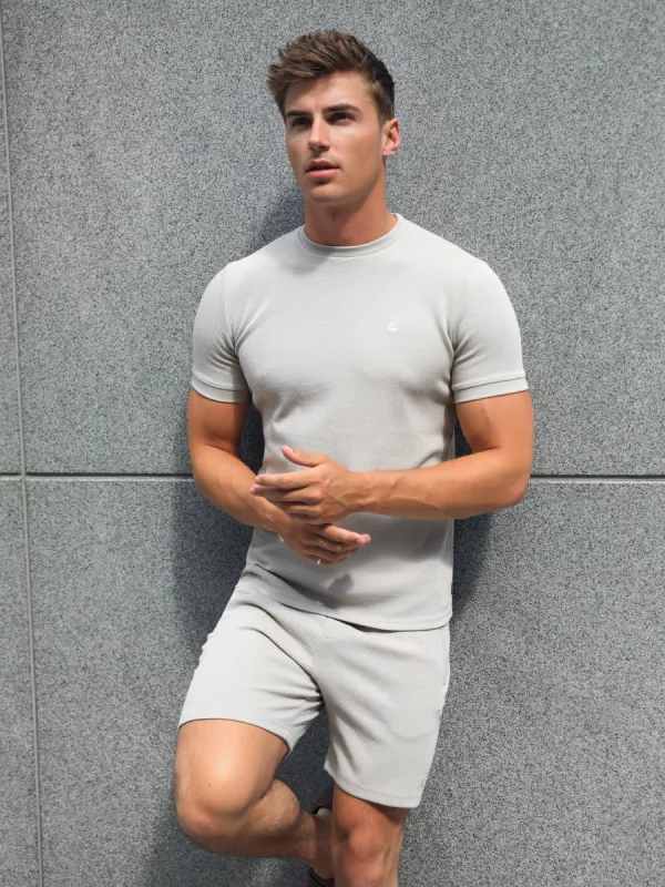 Toulon Textured T-Shirt - Stone sold by Blakely