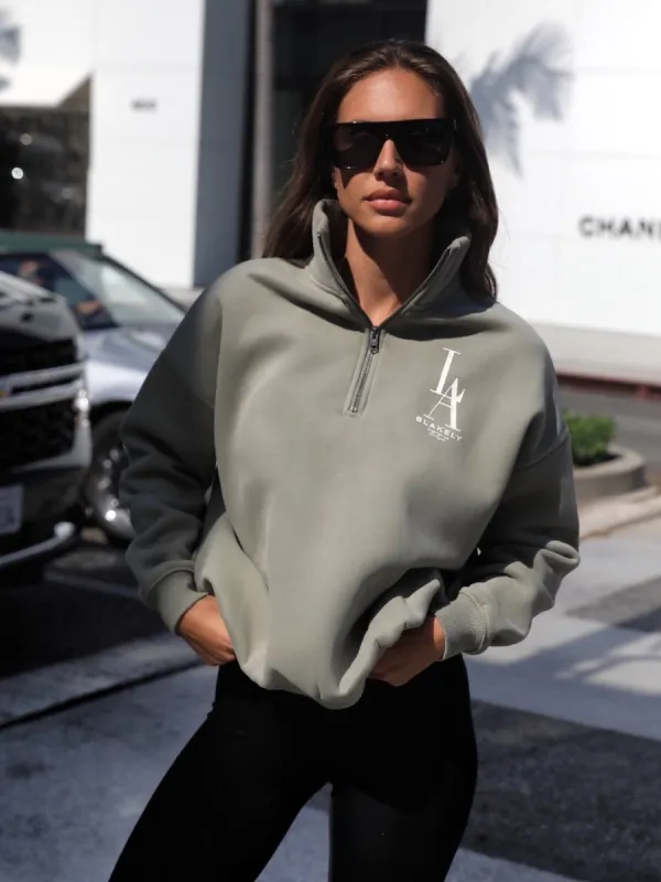 Studio 1/4 Zip Jumper - Olive sold by Blakely