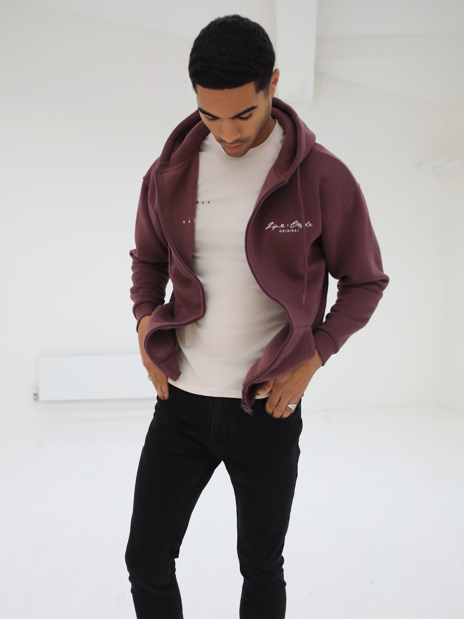 Life & Style Full Zip Hoodie - Burgundy sold by Blakely product image thumbnail 4