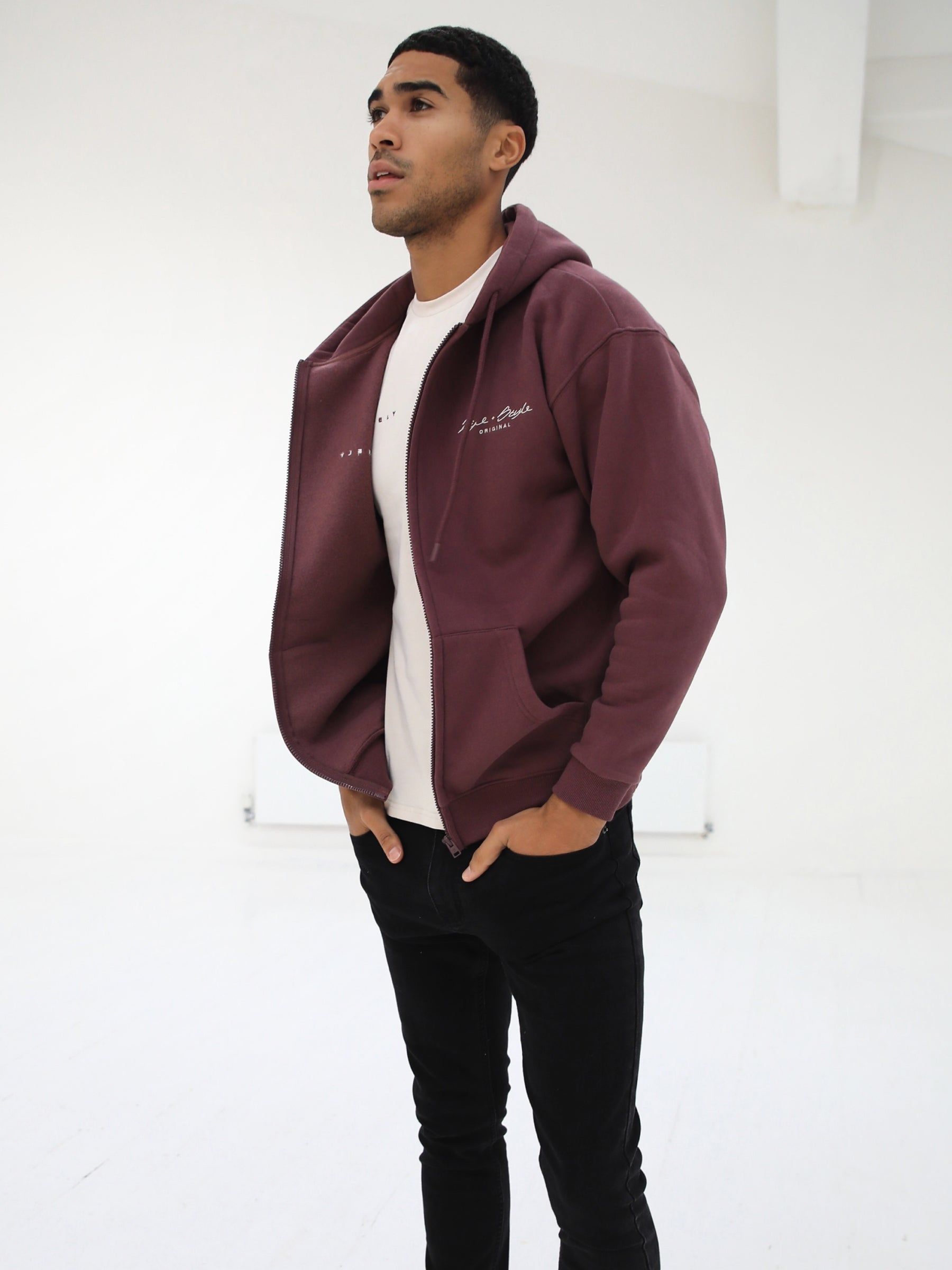 Life & Style Full Zip Hoodie - Burgundy sold by Blakely product image thumbnail 2
