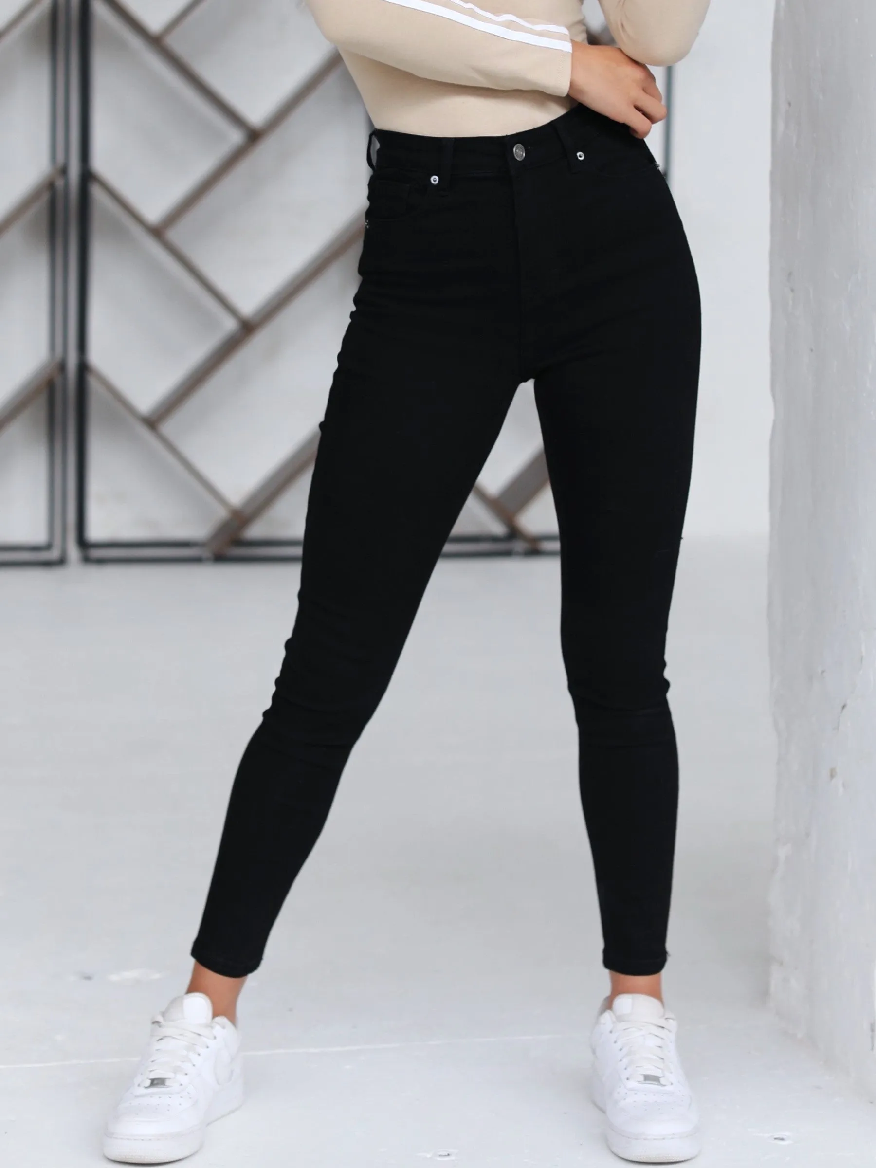 High Waisted Skinny Jeans - Black sold by Blakely