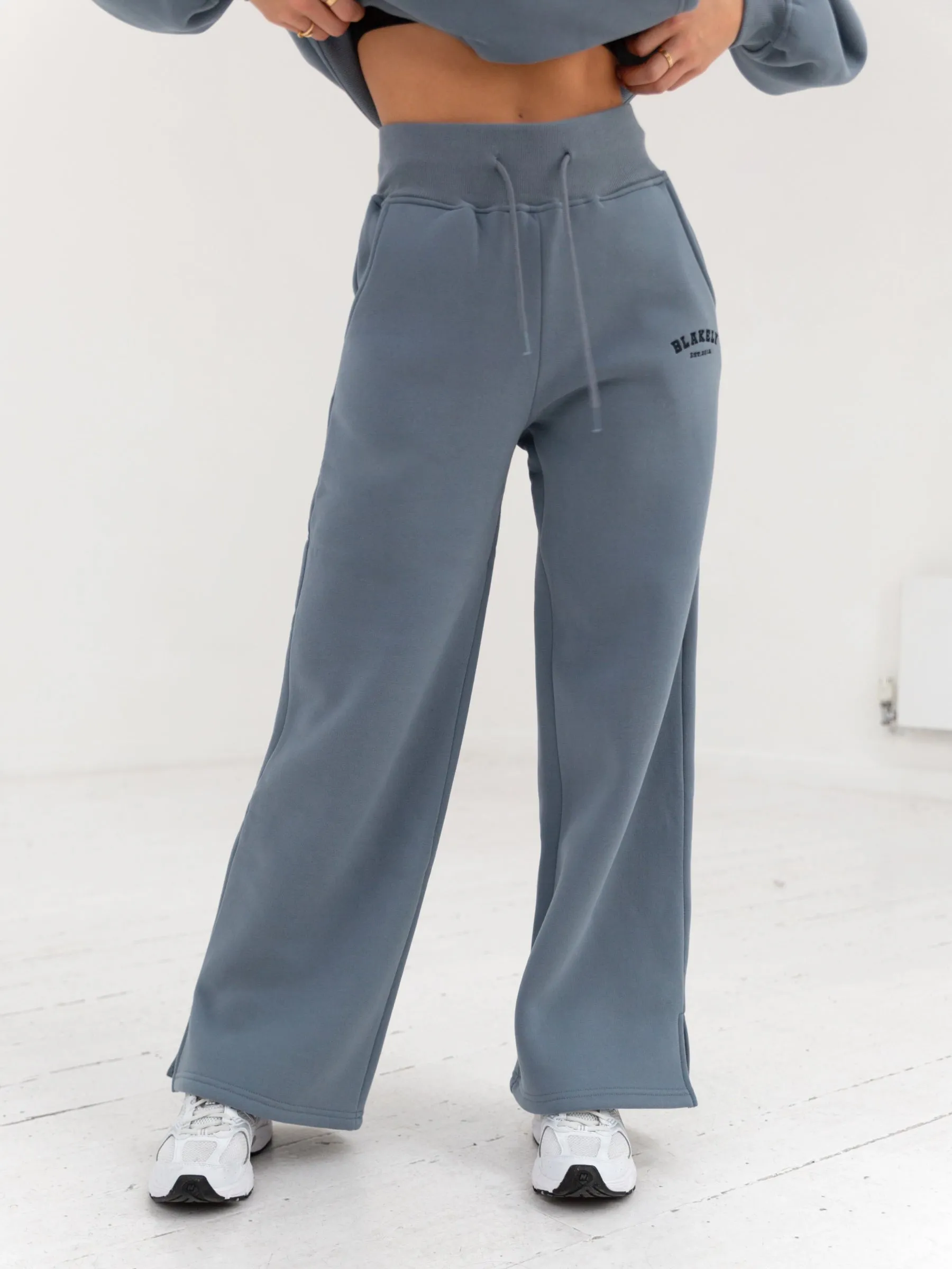 Varsity Wide Leg Sweatpants - Blue sold by Blakely