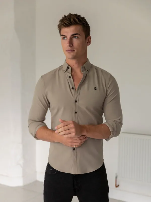 Horton Fitted Stretch Shirt - Tan sold by Blakely