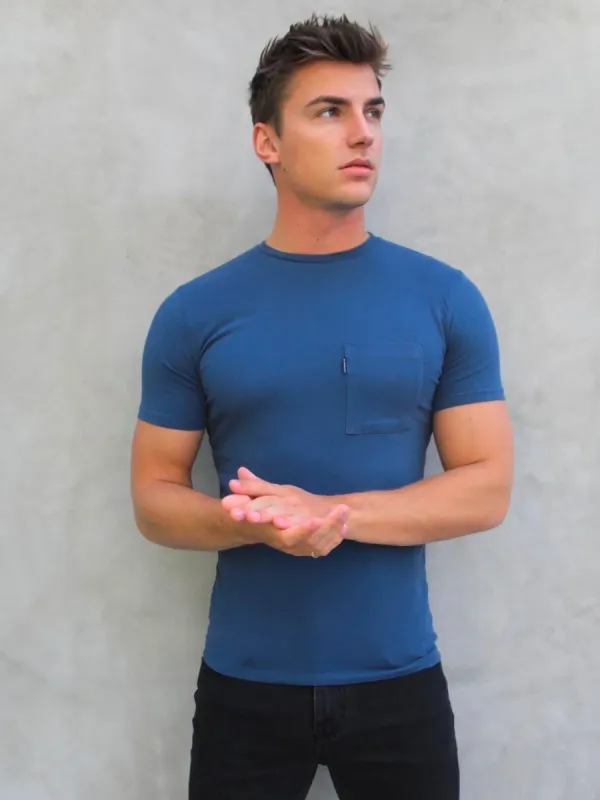 Pocket T-Shirt - Blue sold by Blakely