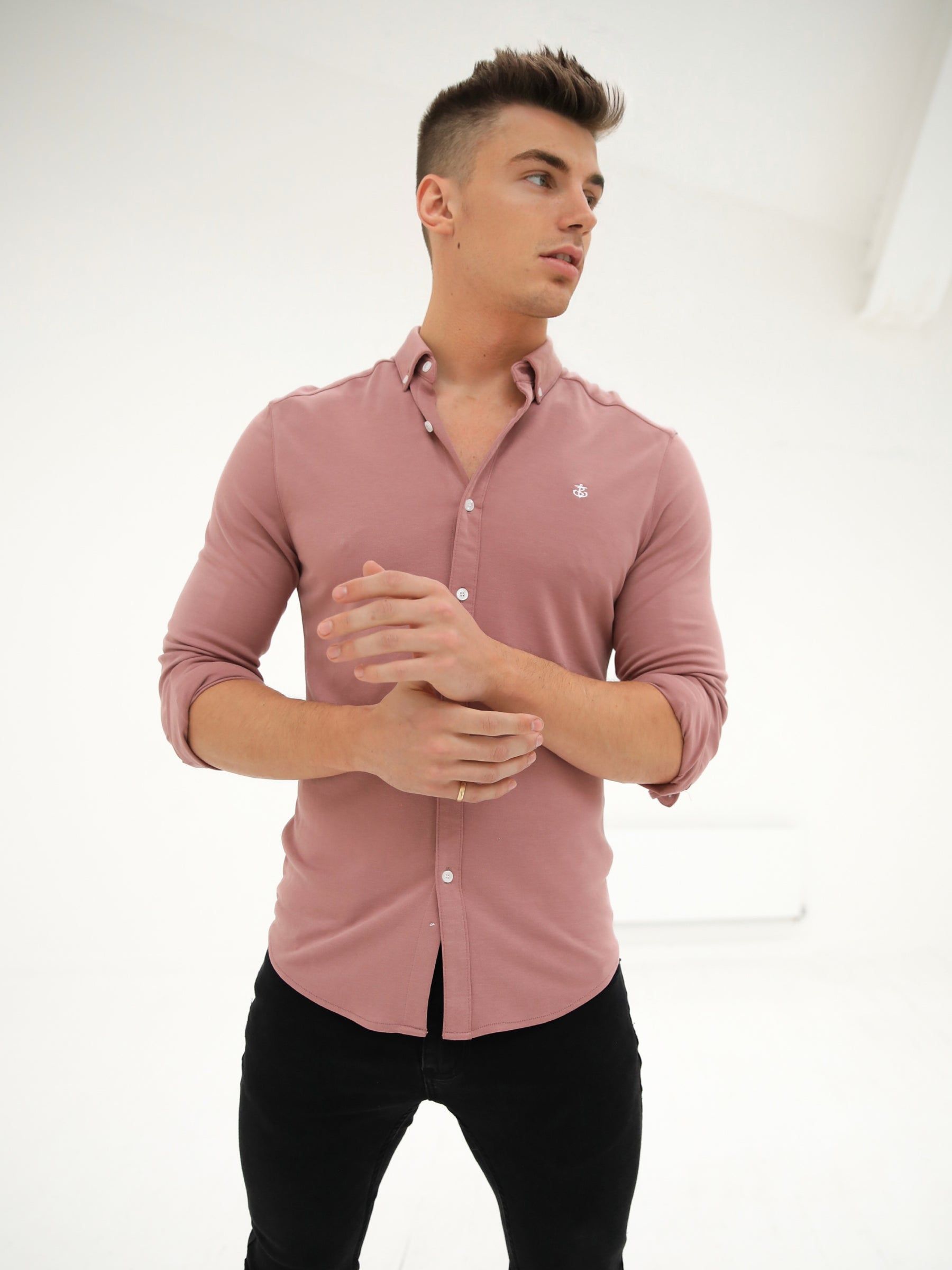 Byron Brushed Soft Shirt - Dusty Pink sold by Blakely