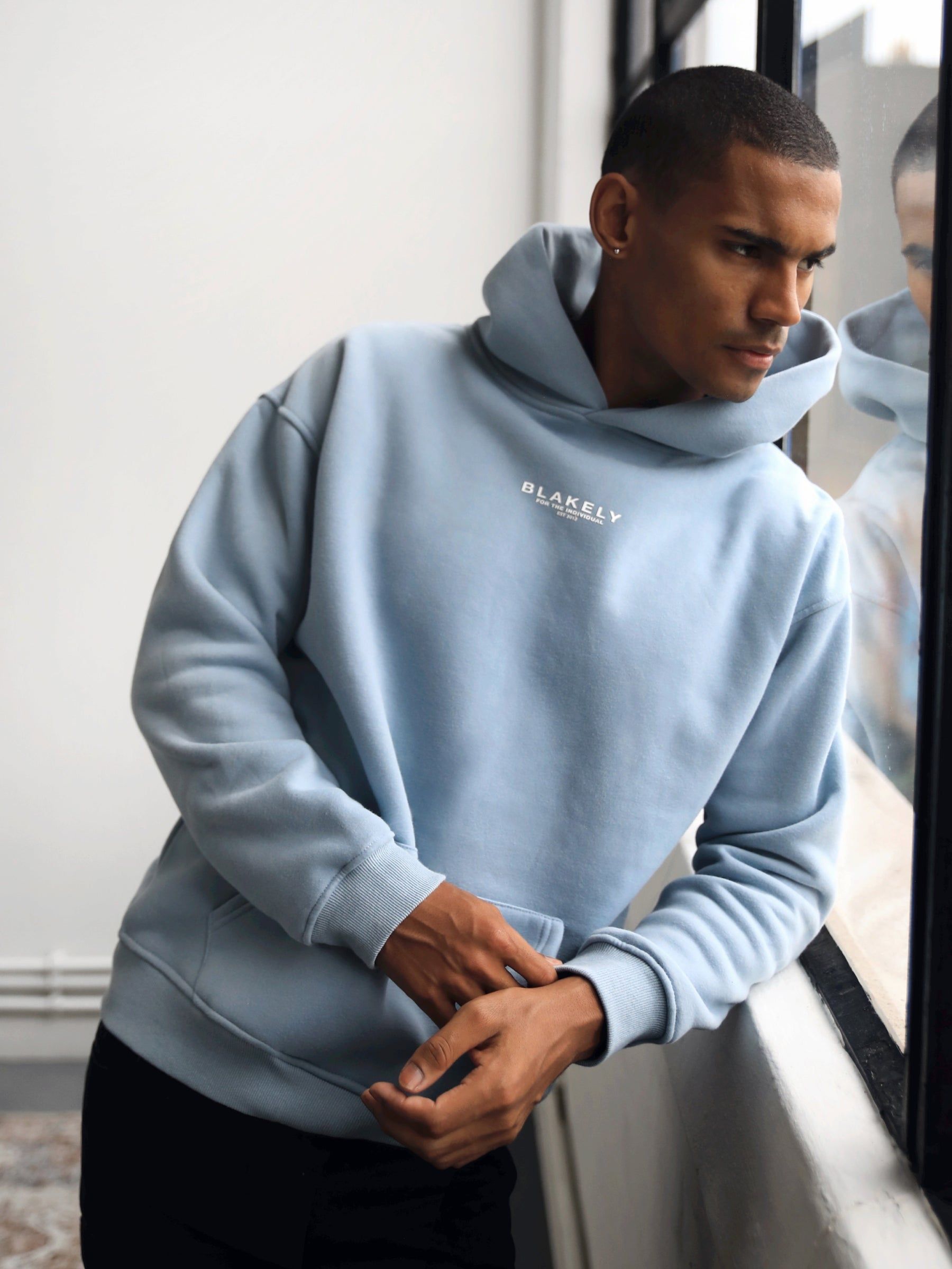 Statement Relaxed Hoodie - Ice Blue sold by Blakely product image thumbnail 5