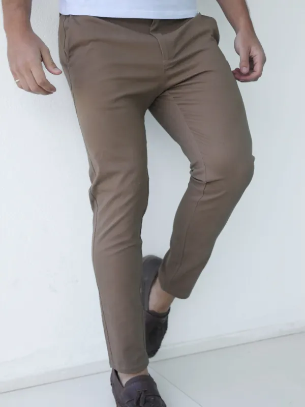Sloane Slim Fit Tailored Chinos - Brown sold by Blakely