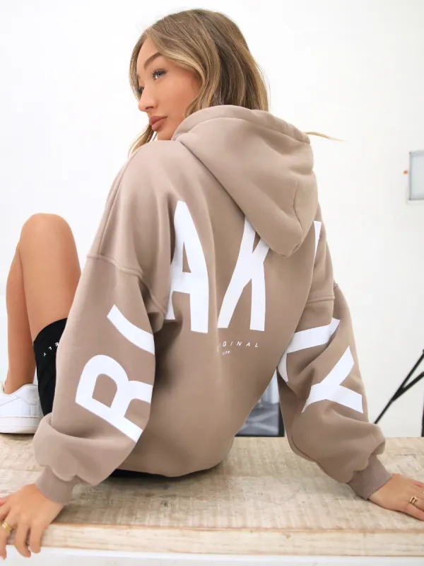 Isabel Oversized Hoodie - Taupe Brown sold by Blakely