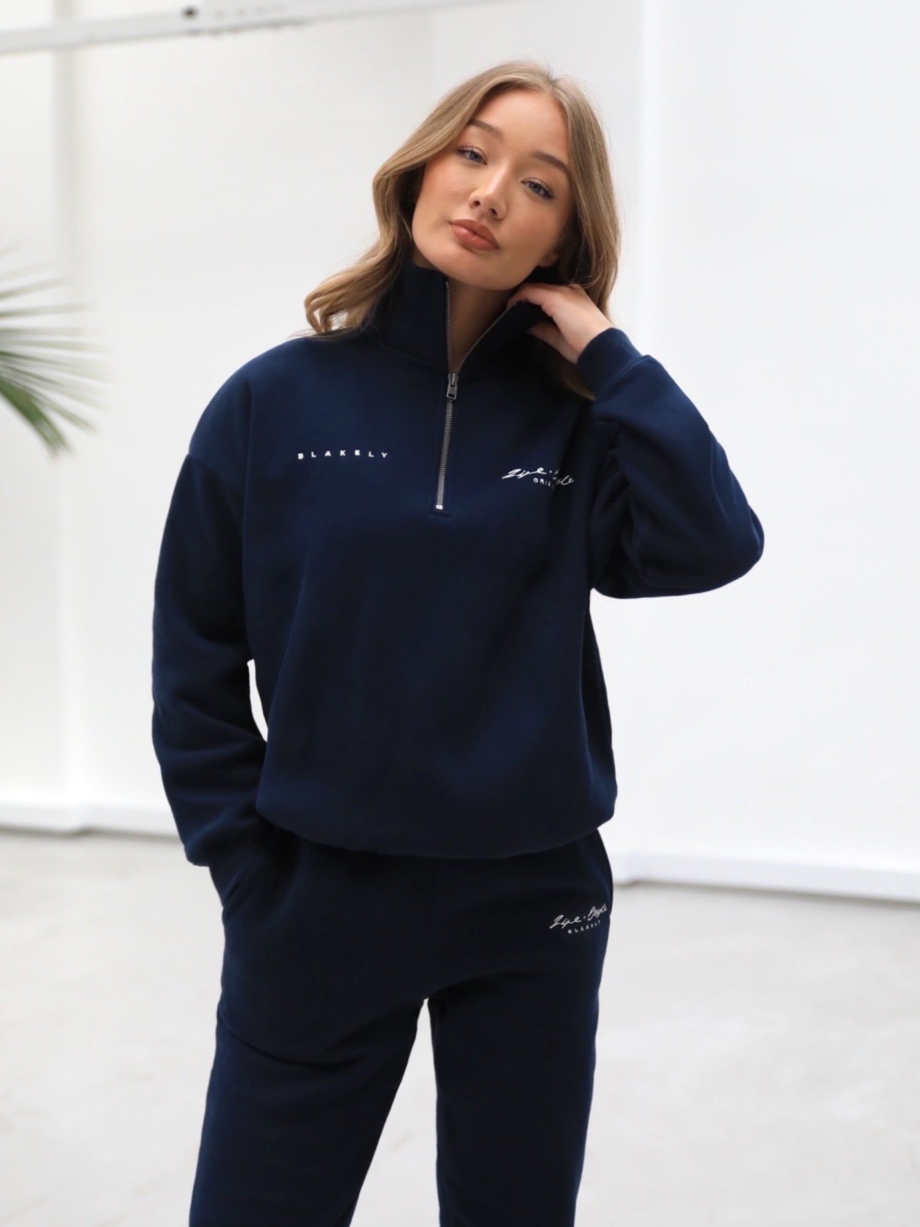 Life & Style 1/4 Zip Jumper - Navy Blue sold by Blakely