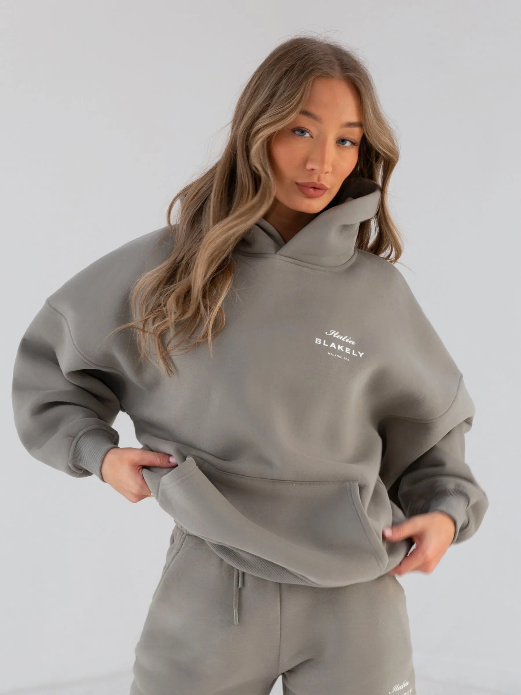 Italia Oversized Hoodie - Stone Grey sold by Blakely product image thumbnail 5
