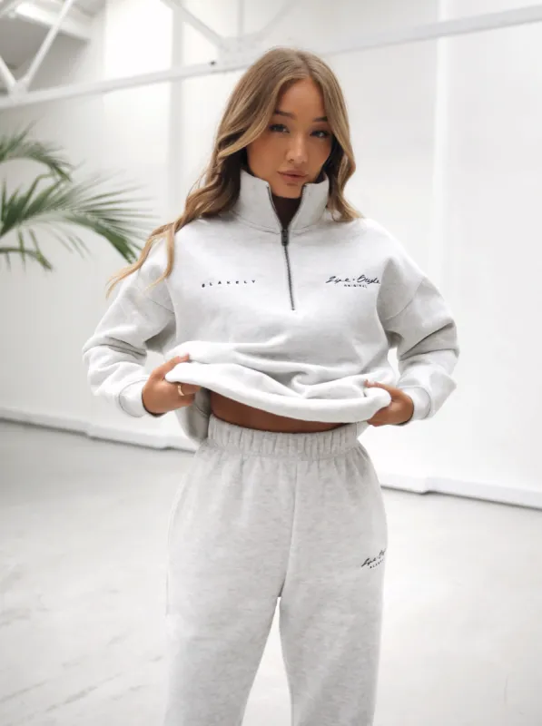 Life & Style 1/4 Zip Jumper - Marl White sold by Blakely