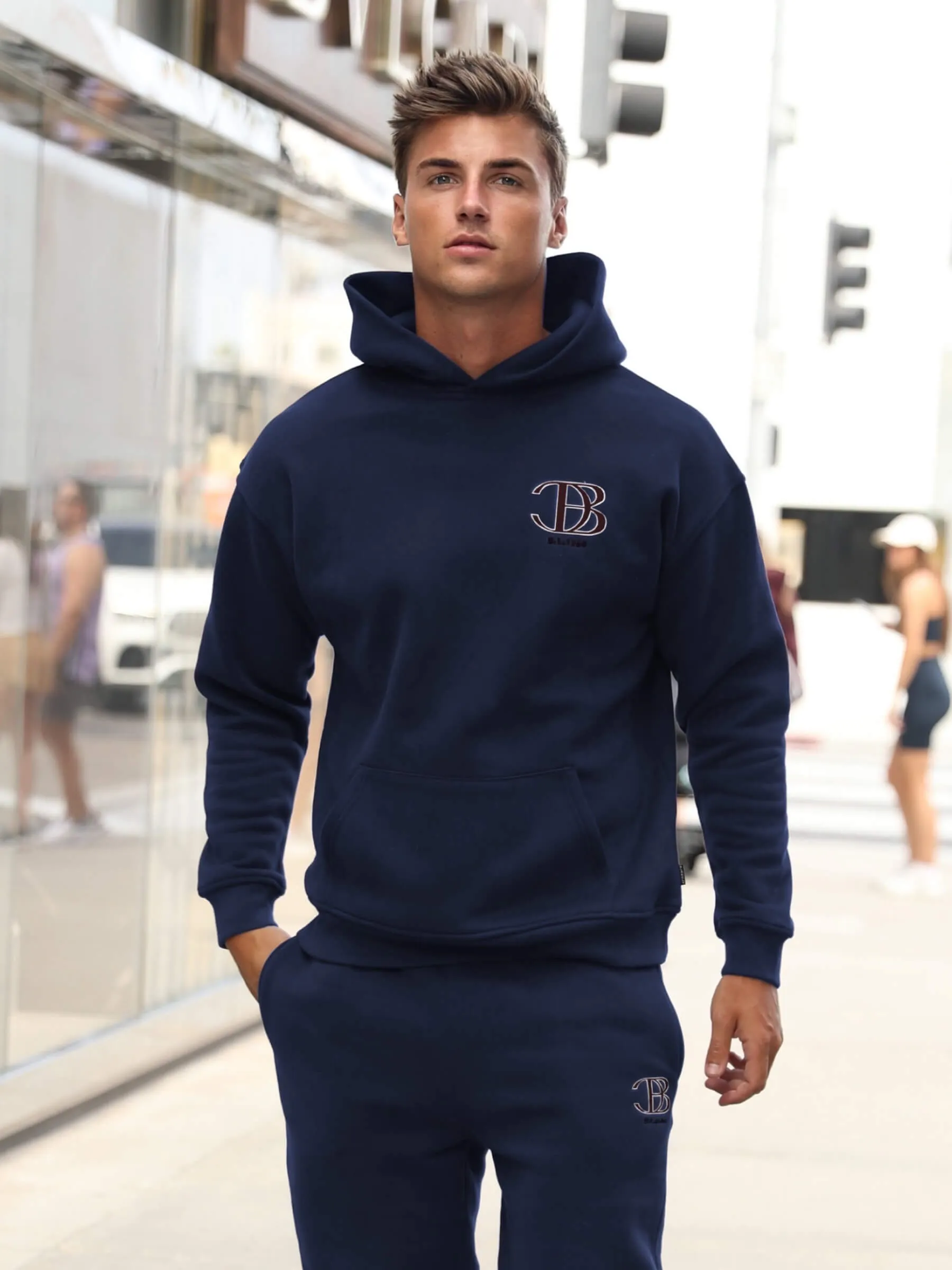 Initial Relaxed Hoodie - Dark Navy sold by Blakely