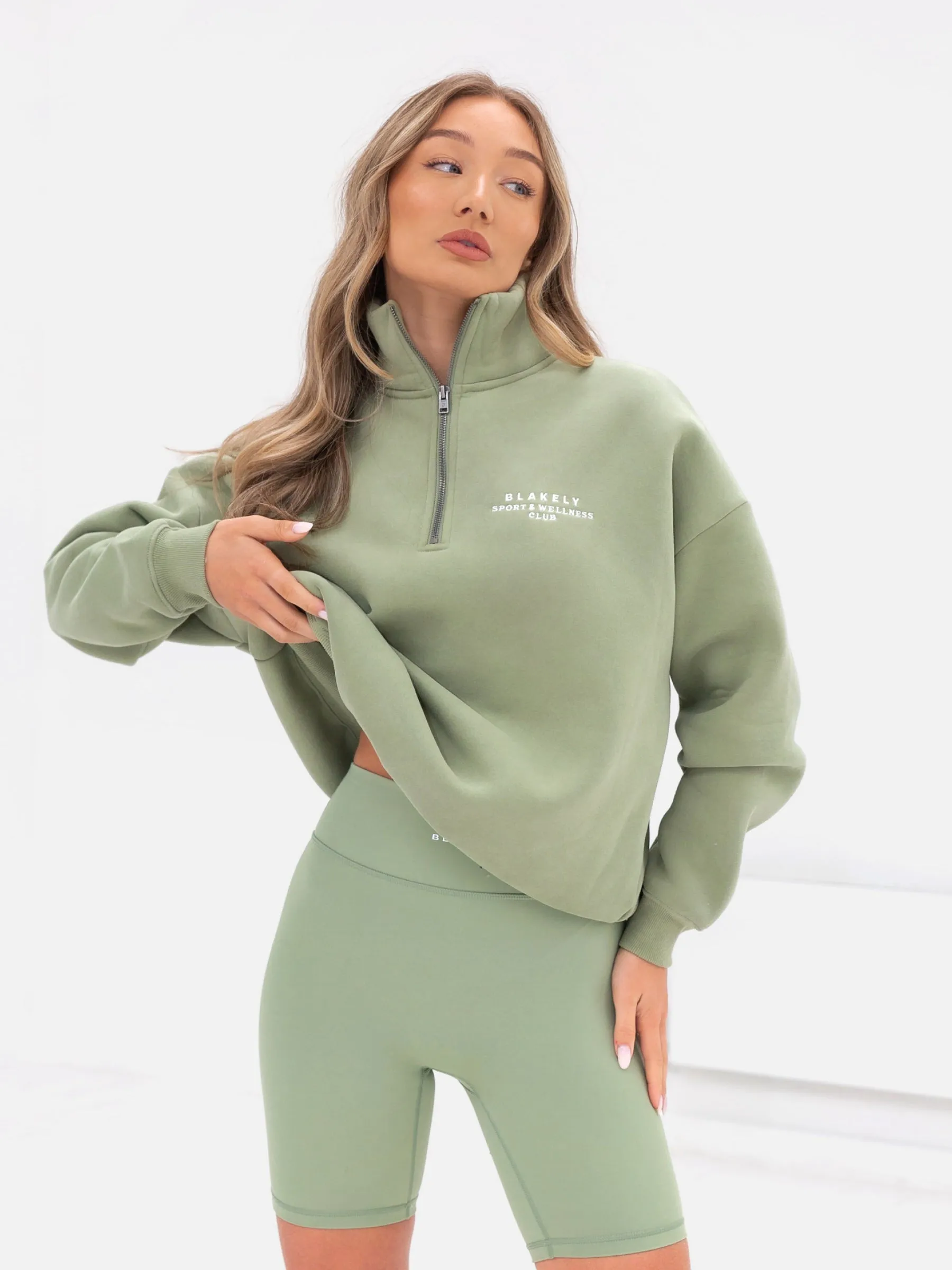 Ultimate 1/4 Zip Jumper - Pistachio sold by Blakely