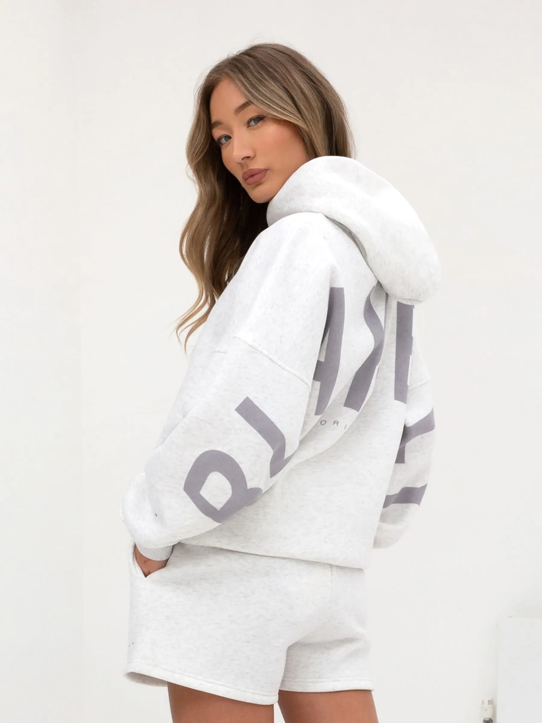 Isabel Oversized Hoodie - Marl White and Pale Lilac sold by Blakely