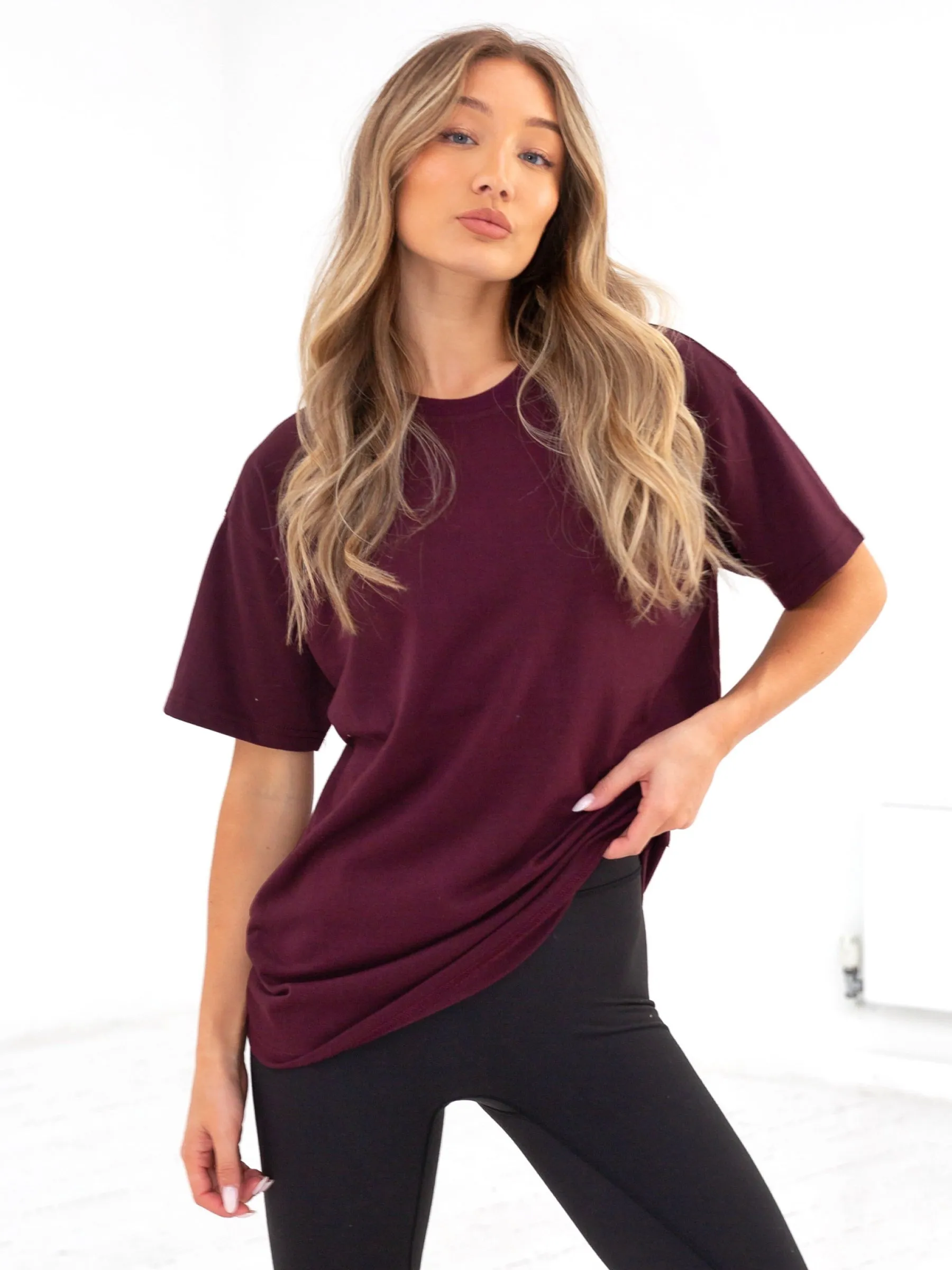 Isabel Oversized T-Shirt - Burgundy sold by Blakely product image thumbnail 3