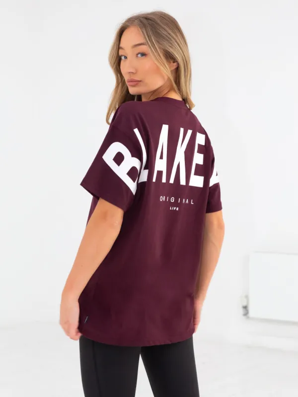 Isabel Oversized T-Shirt - Burgundy sold by Blakely