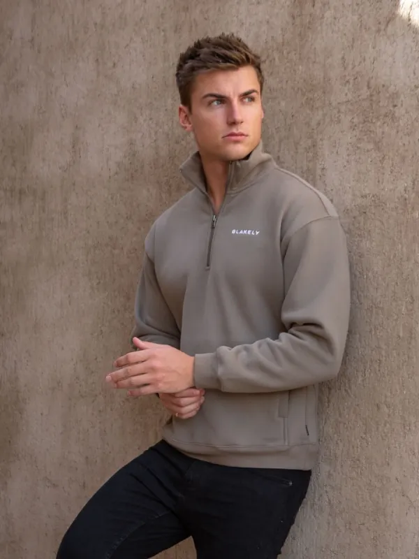 Marlow 1/4 Zip Jumper - Brown sold by Blakely
