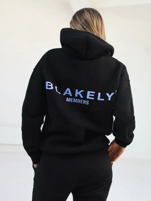 Members Womens Relaxed Hoodie - Black & Blue sold by Blakely