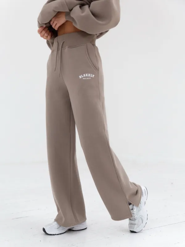 Varsity Wide Leg Sweatpants - Light Beige sold by Blakely