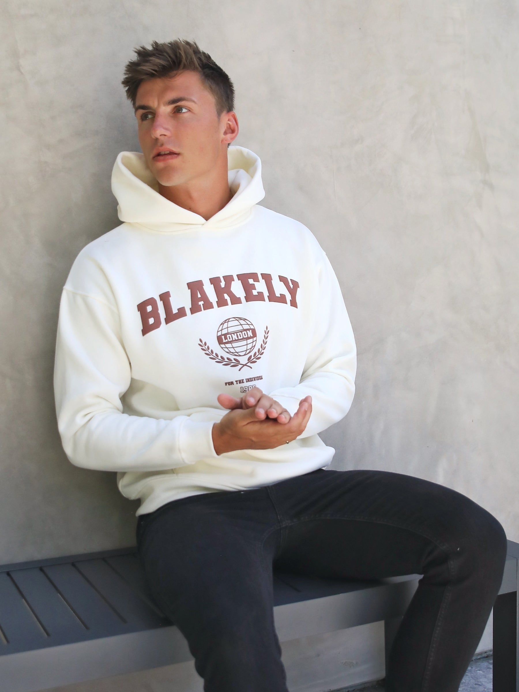 Varsity Relaxed Hoodie - Off White sold by Blakely product image thumbnail 4
