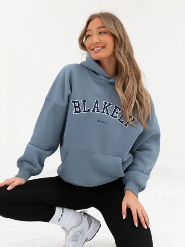 Varsity Oversized Hoodie - Blue sold by Blakely