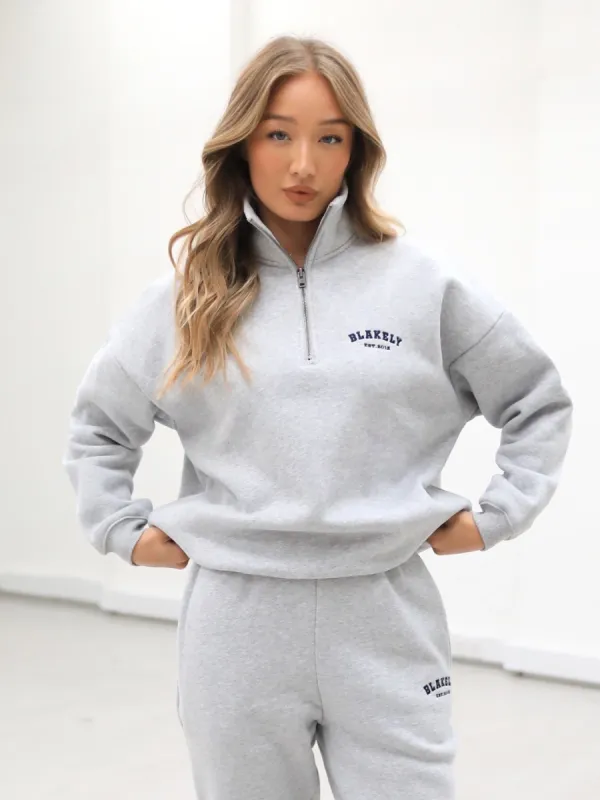Heritage 1/4 Zip Jumper - Marl Grey sold by Blakely