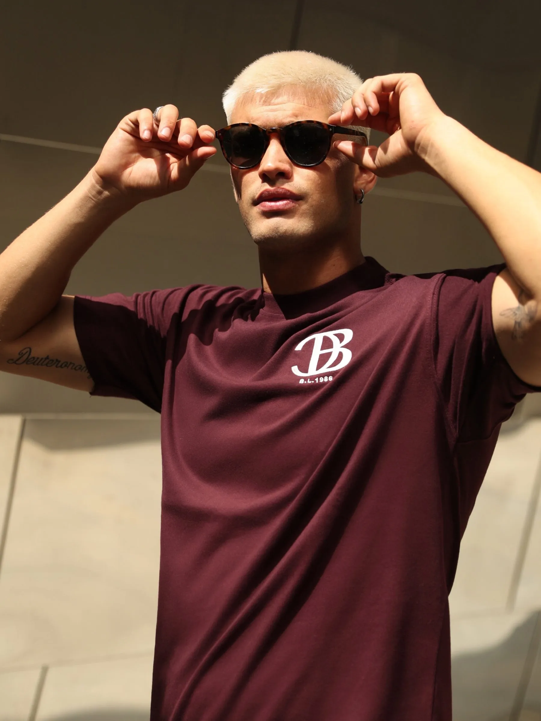 Initial Relaxed T-Shirt - Dark Burgundy sold by Blakely product image thumbnail 3