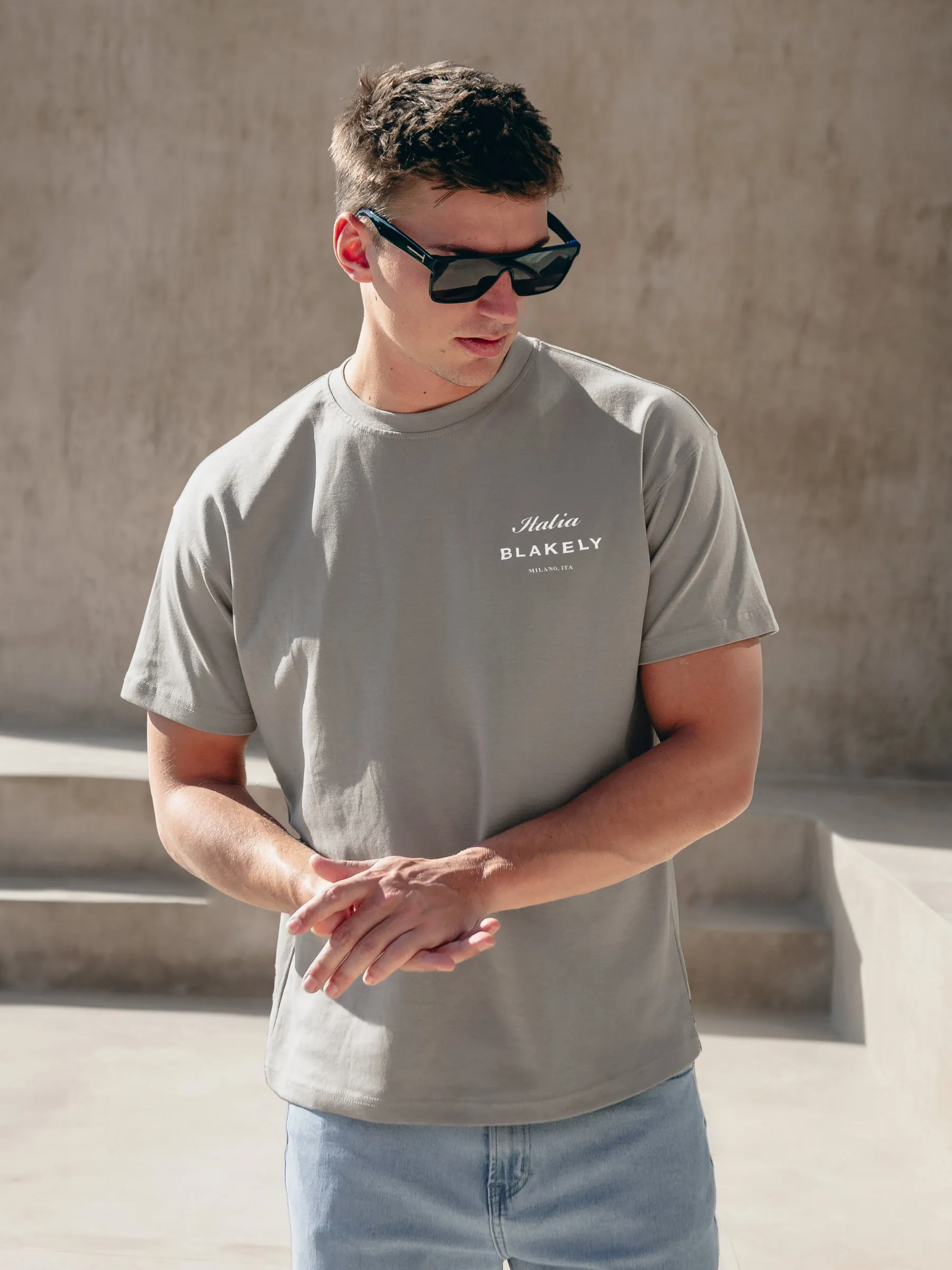 Italia Relaxed T-Shirt - Stone Grey sold by Blakely product image thumbnail 5