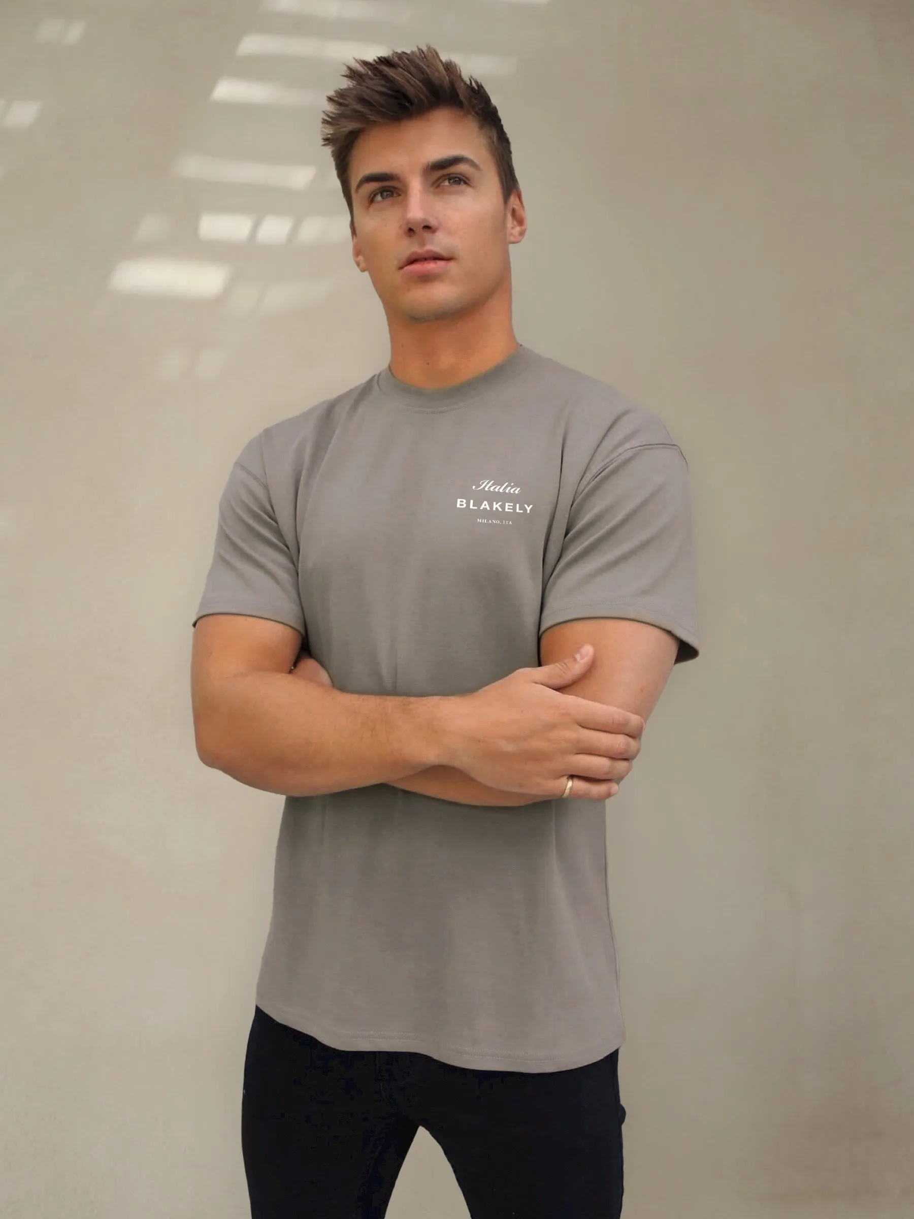 Italia Relaxed T-Shirt - Stone Grey sold by Blakely product image thumbnail 2