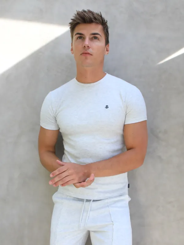 Verona Slim T-Shirt - Marl White sold by Blakely