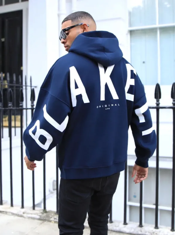 Idris Oversized Hoodie - Navy Blue sold by Blakely