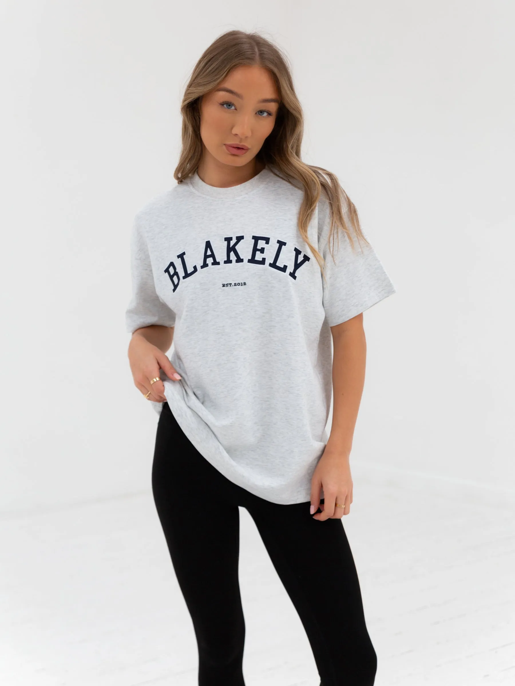 Varsity Oversized T-Shirt - Marl White sold by Blakely