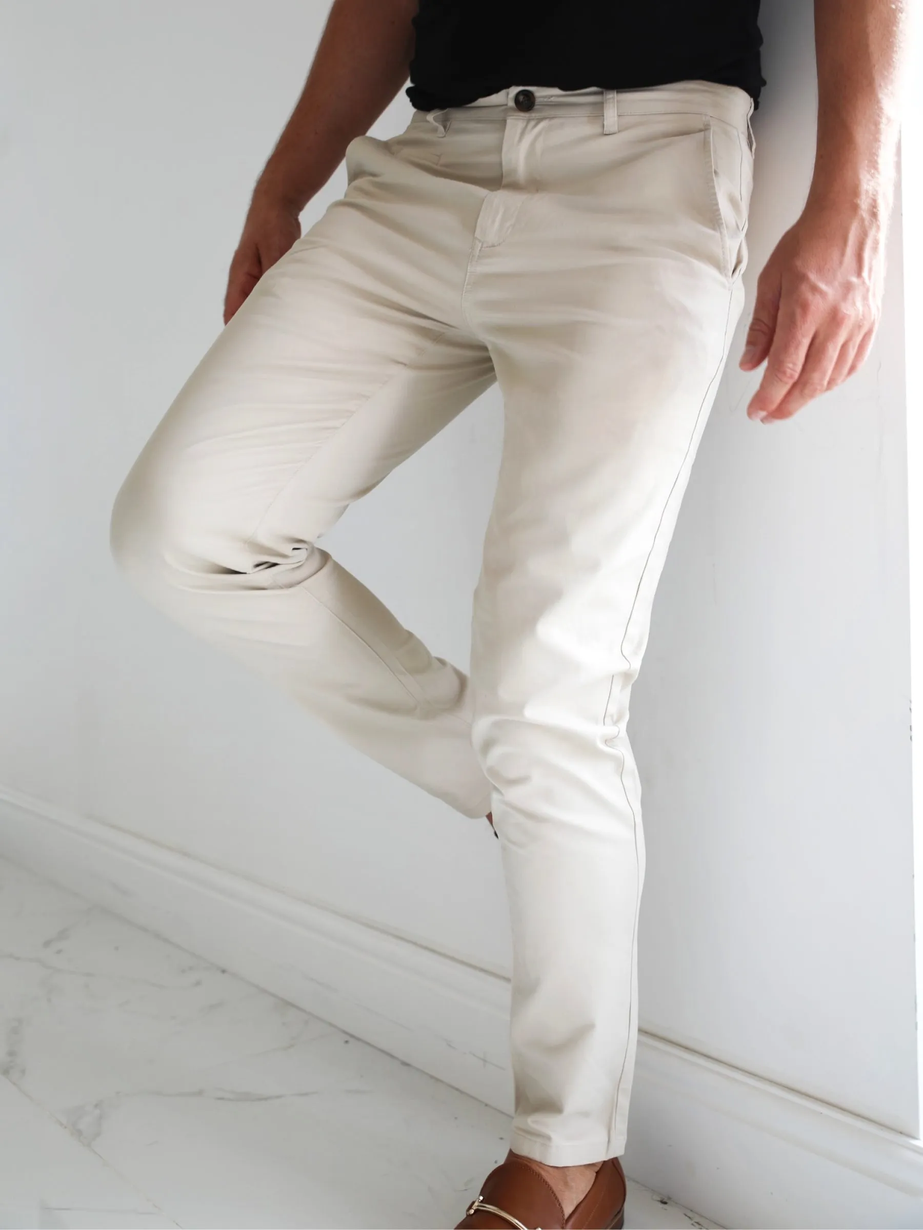 Stretch Chinos - Tan sold by Blakely