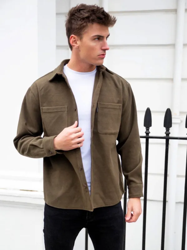 Hoxton Relaxed Shacket - Khaki sold by Blakely