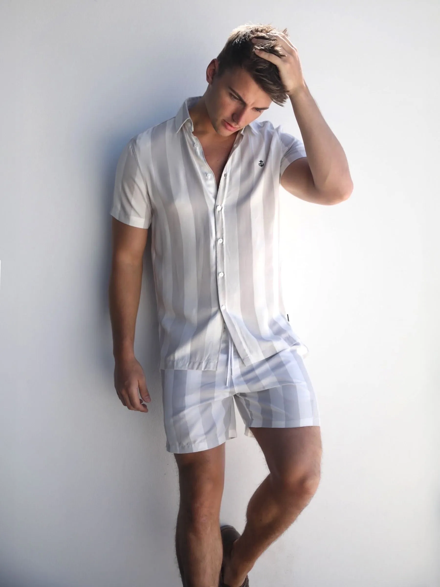 Riccardo Stripe Shirt - Stone sold by Blakely product image thumbnail 4