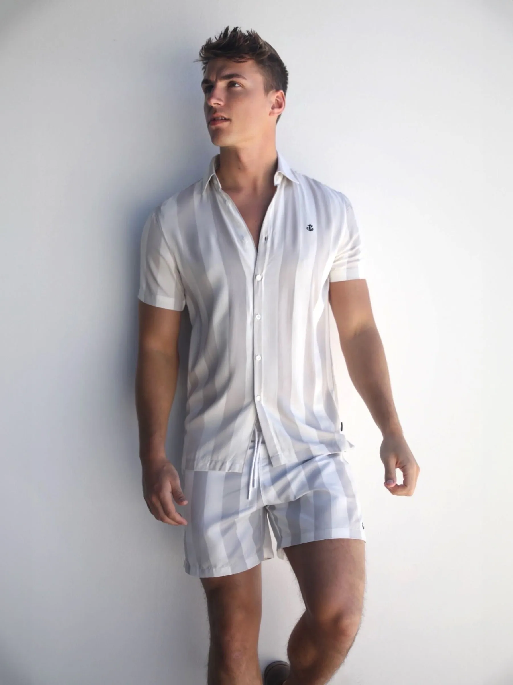 Riccardo Stripe Shirt - Stone sold by Blakely product image thumbnail 3