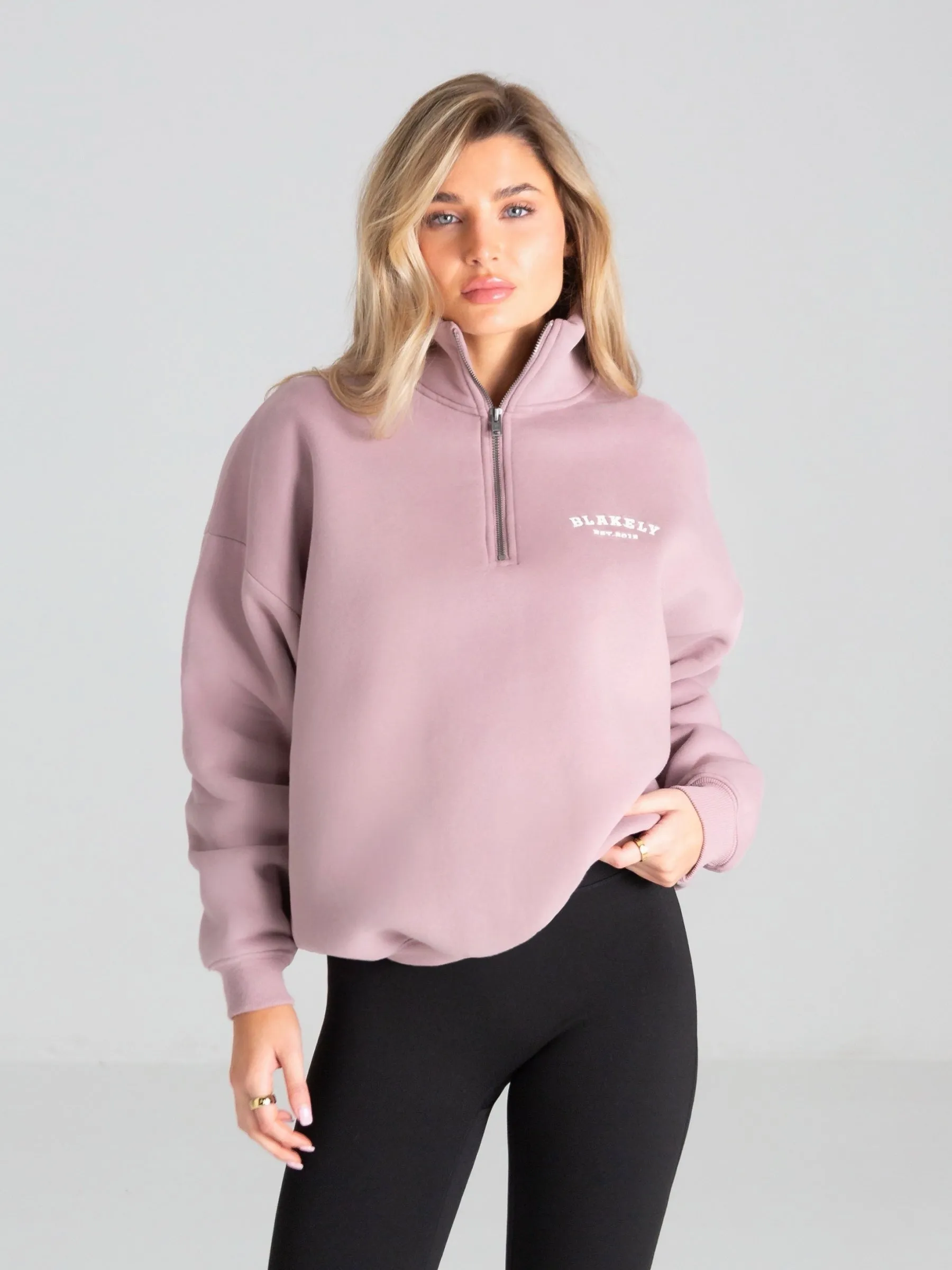 Heritage 1/4 Zip Jumper - Dusty Pink sold by Blakely