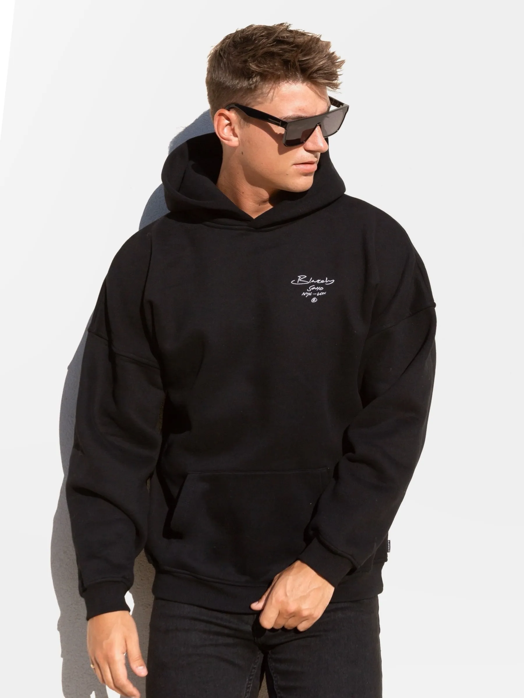 Soho Relaxed Script Hoodie - Black sold by Blakely product image thumbnail 2