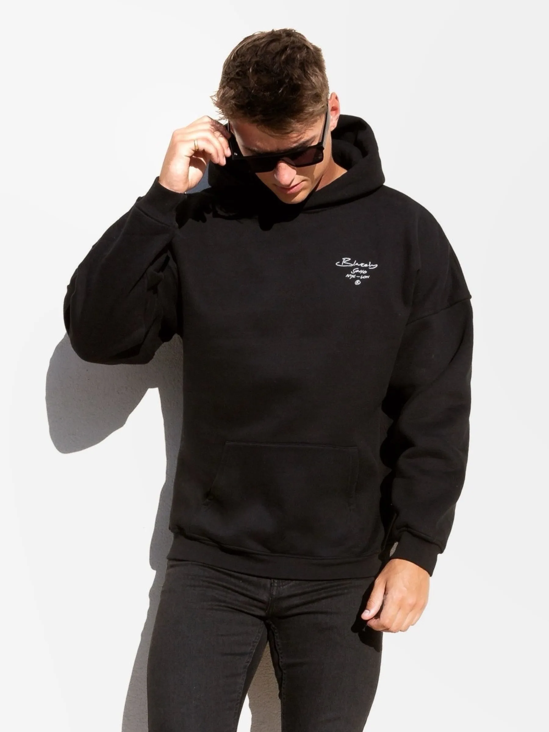 Soho Relaxed Script Hoodie - Black sold by Blakely product image thumbnail 5