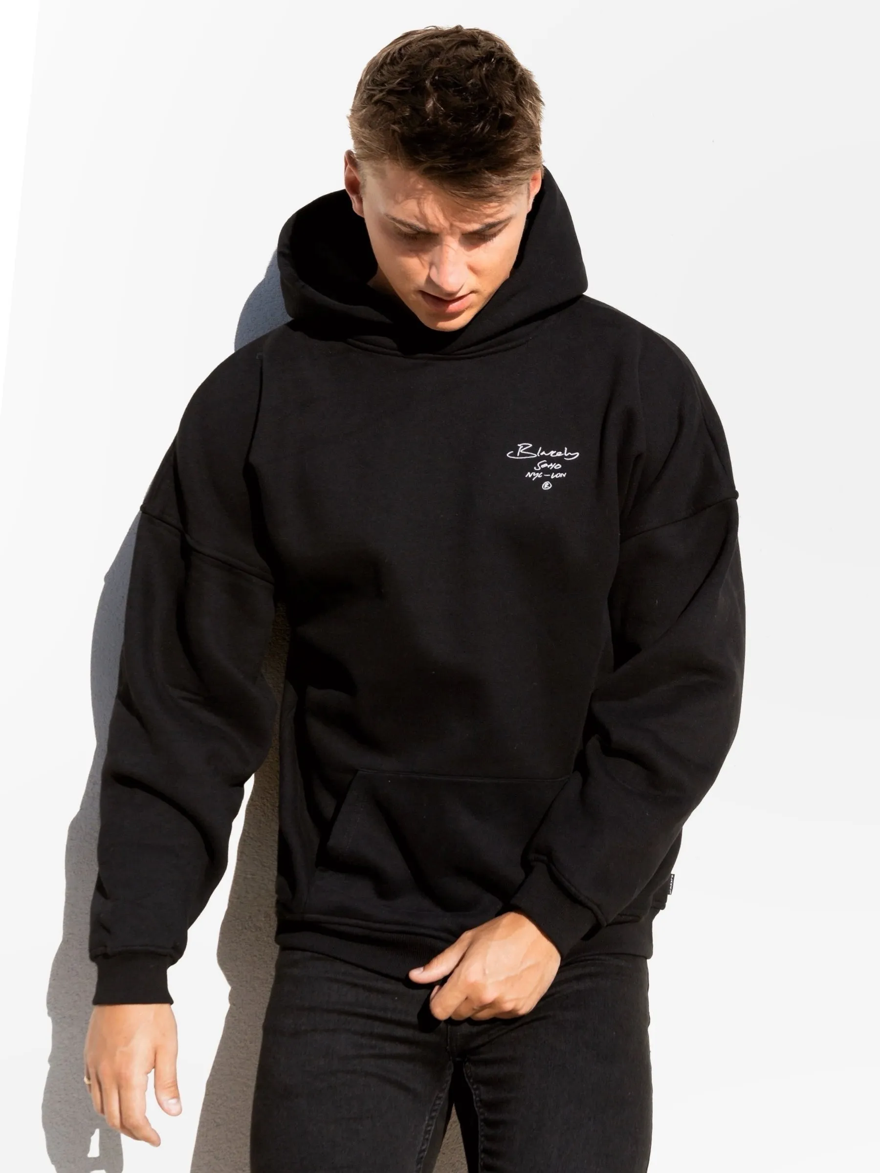 Soho Relaxed Script Hoodie - Black sold by Blakely product image thumbnail 4