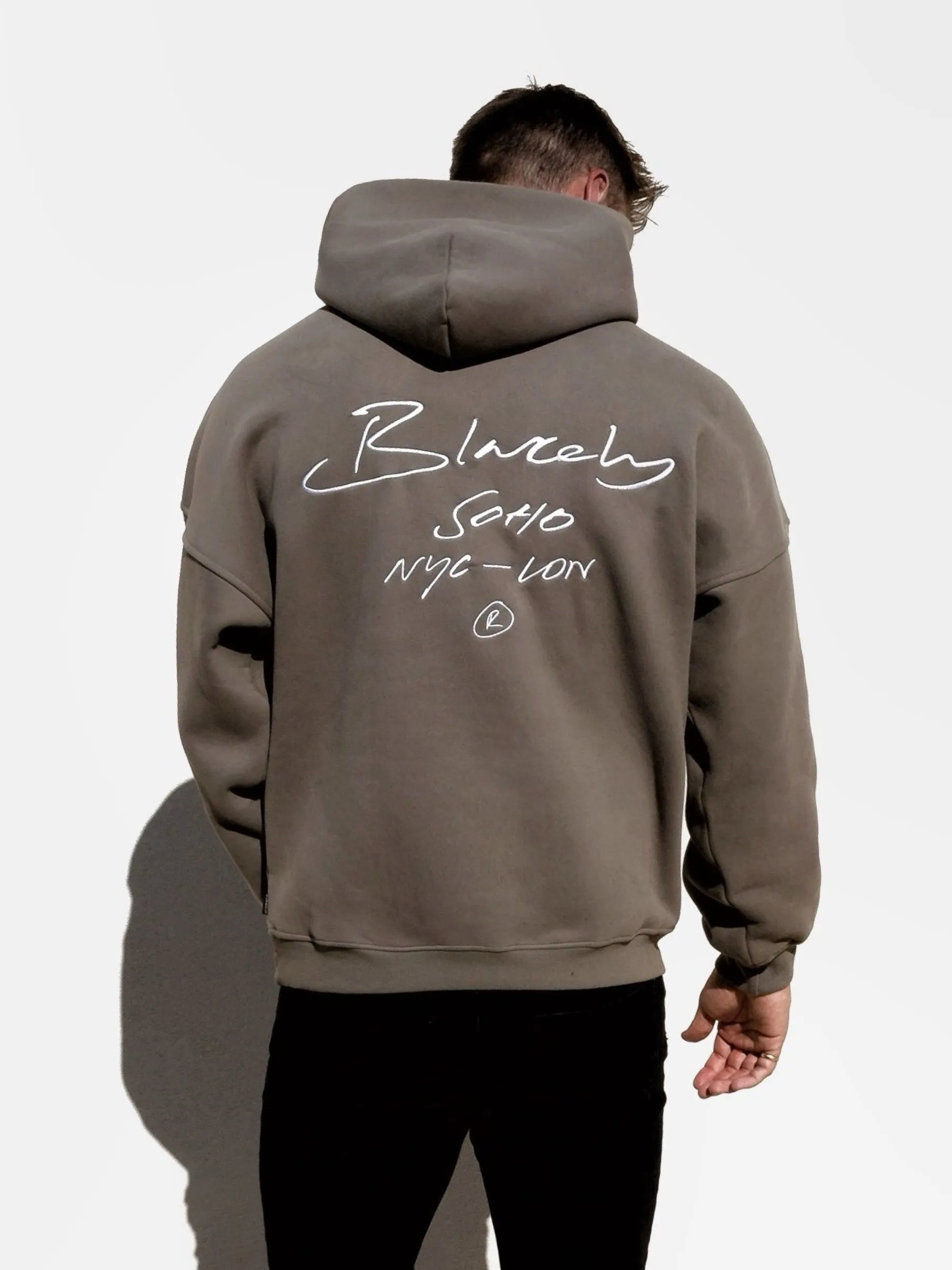 Soho Relaxed Script Hoodie - Safari Green sold by Blakely product image thumbnail 5