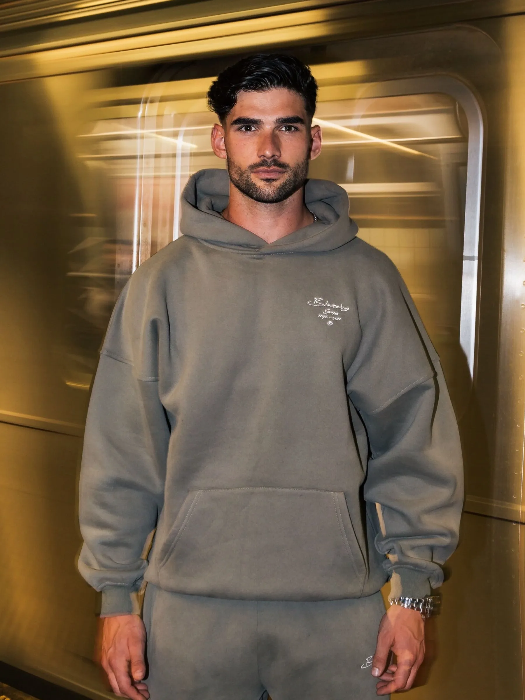 Soho Relaxed Script Hoodie - Safari Green sold by Blakely product image thumbnail 2