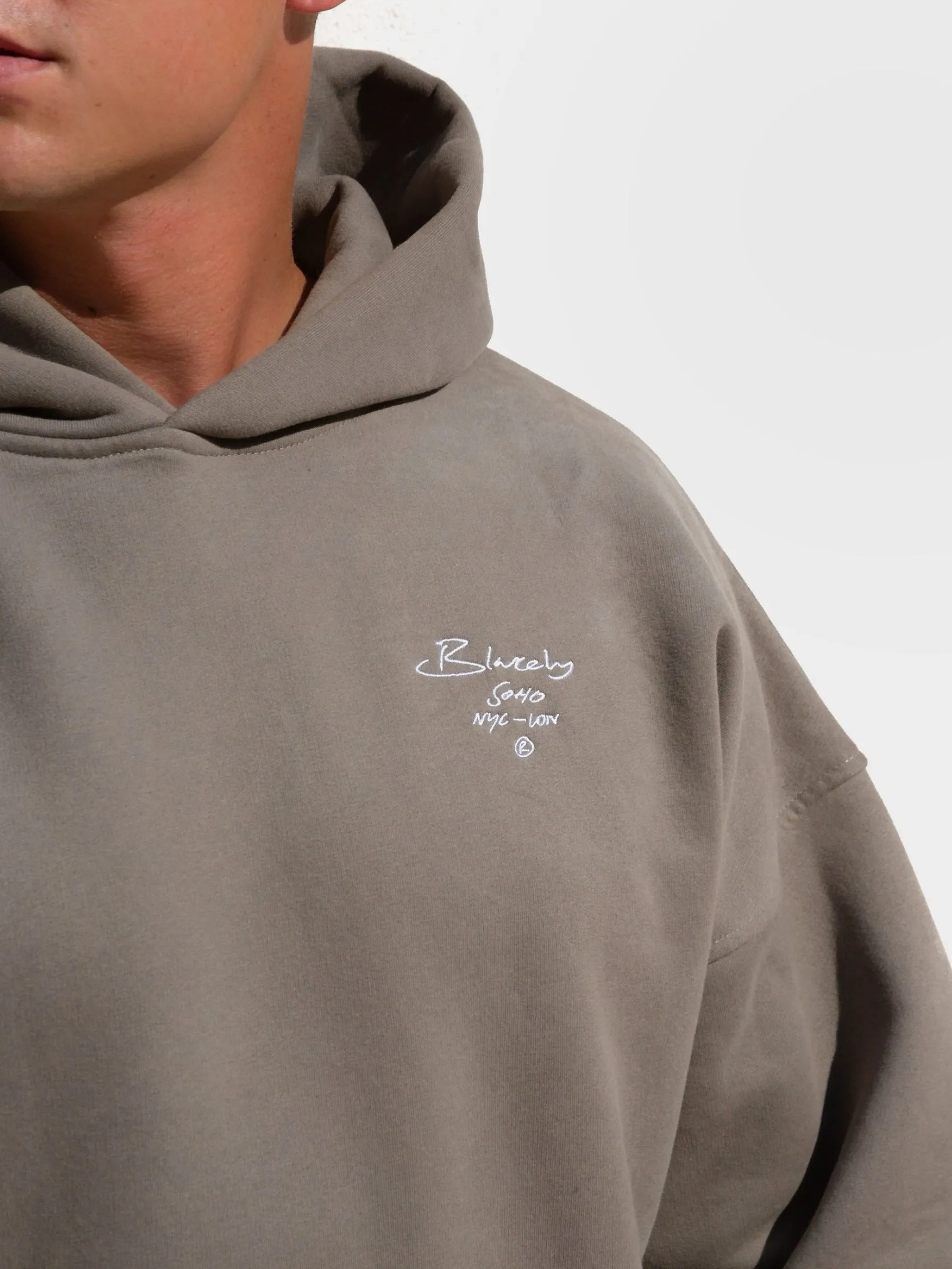 Soho Relaxed Script Hoodie - Safari Green sold by Blakely product image thumbnail 4